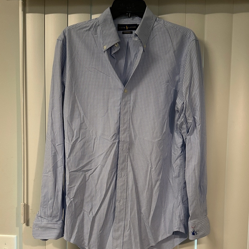 Ralph Lauren Men's Light Blue Gingham Shirt